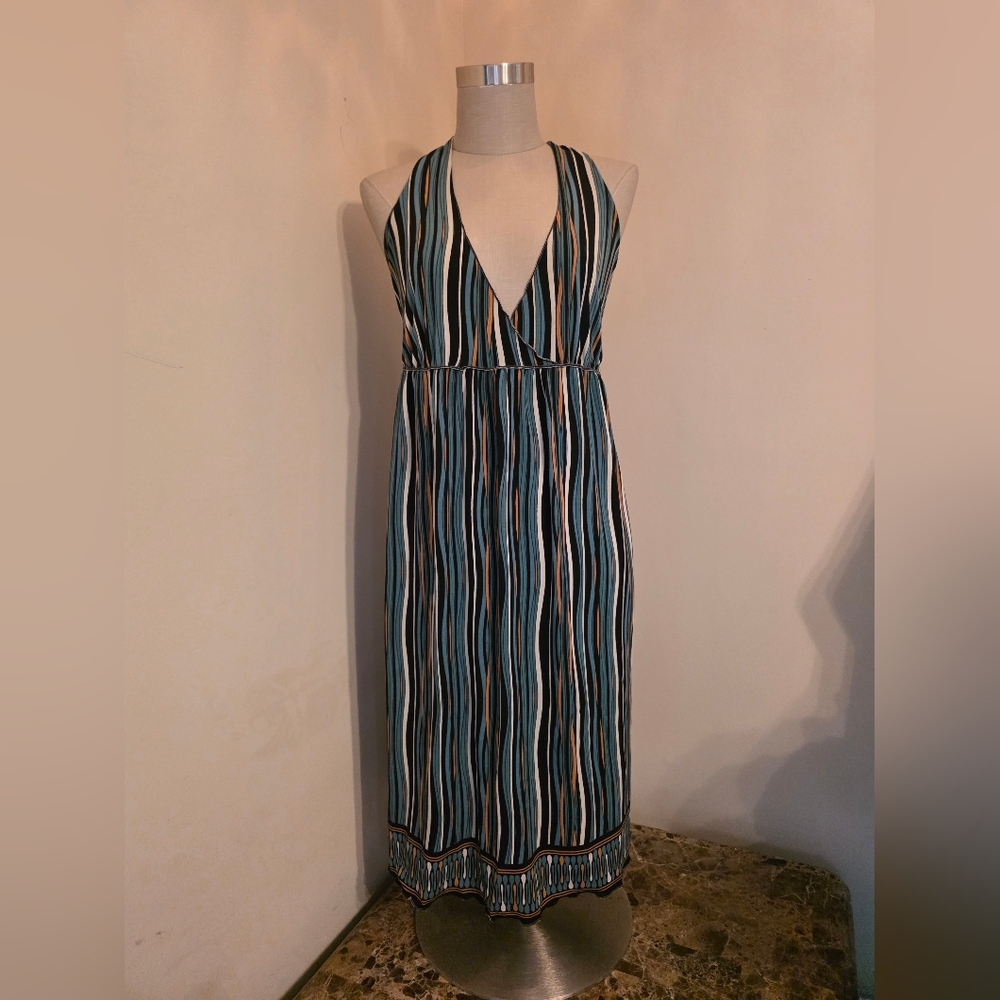 Max Edition • Multicolor Striped Halter Dress. Sz Sm.